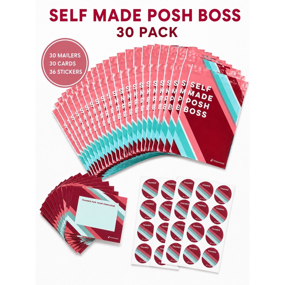 Poshmark Shipping Supplies 30 Pack Poly Mailers Thank You Cards & Stickers Bunle